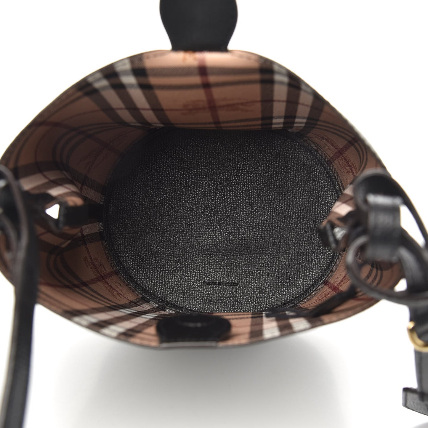 London Grainy Calfskin Small Lorne Bucket Crossbody Black