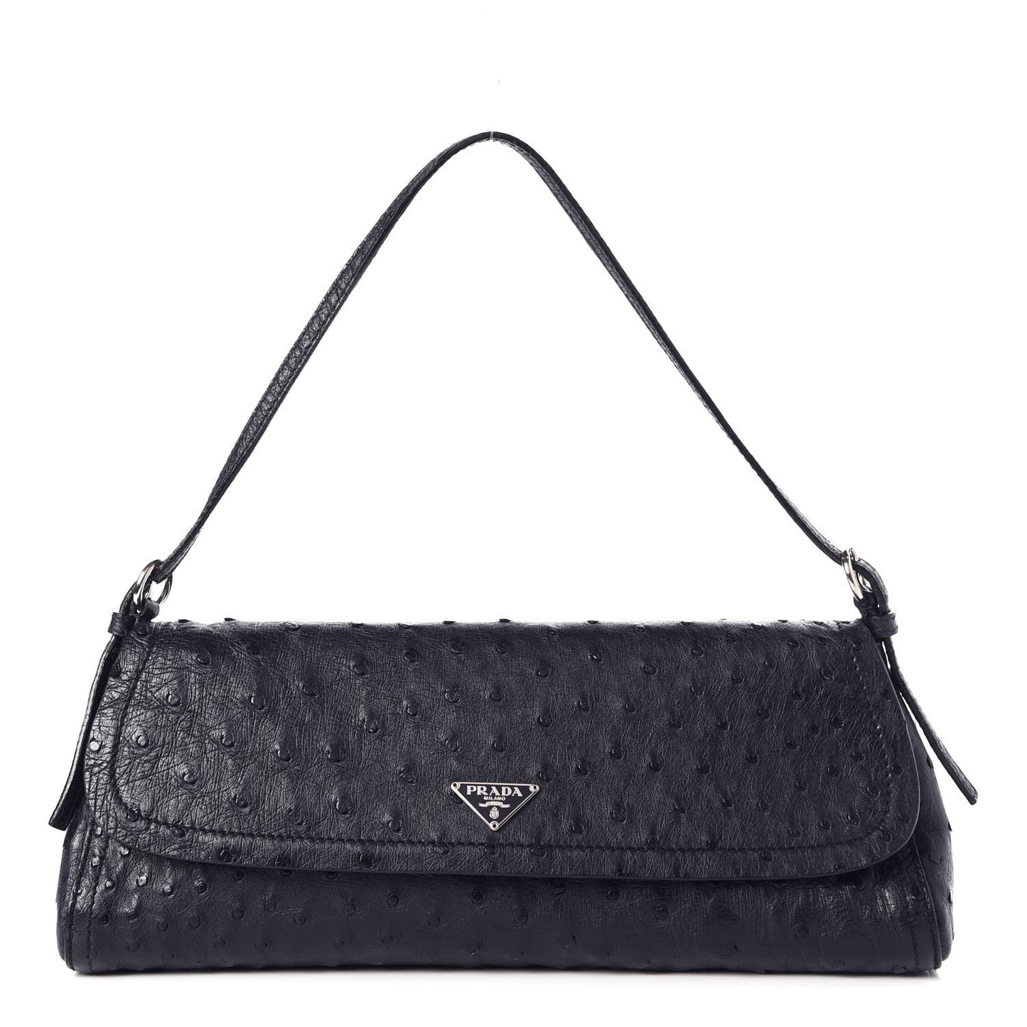 Ostrich Shoulder Bag Navy