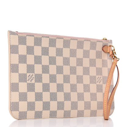 Louis Vuitton Damier Azur Neverfull MM GM Pochette Rose Ballerine 3 of 7
