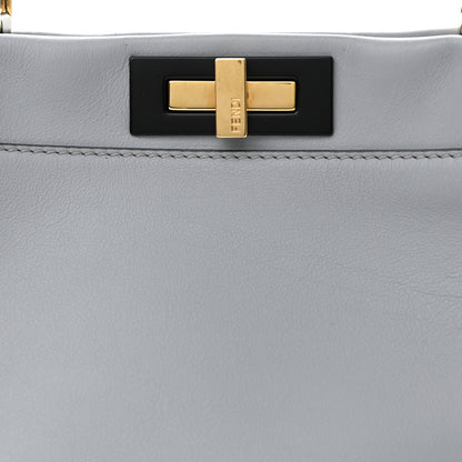 Fendi Vitello Seta Shiny Nappa Medium Peekaboo Iconic Satchel Ardesia Amido 8 of 11