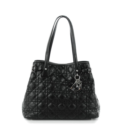 Christian Dior Coated Canvas Cannage Medium Panarea Tote Black 1 of 7
