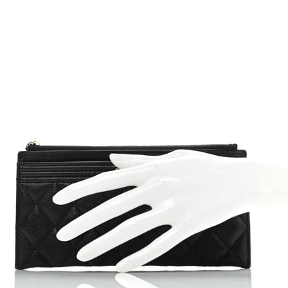 Chanel Caviar Quilted Classic Zip Boy Pouch Black 2 of 11
