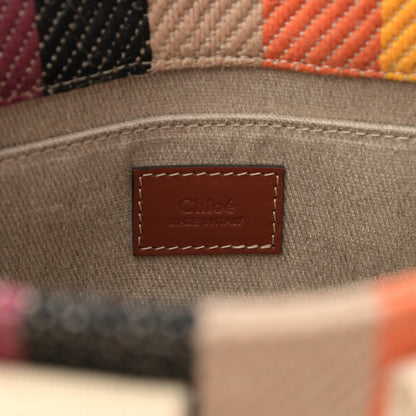 Chloe Cotton Calfskin Small Woody Striped Ribbon Tote Multicolor 6 of 11