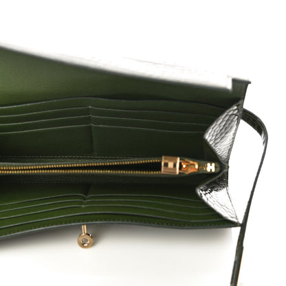 Hermes Shiny Alligator Kelly Longue Wallet Vert Veronese 5 of 11