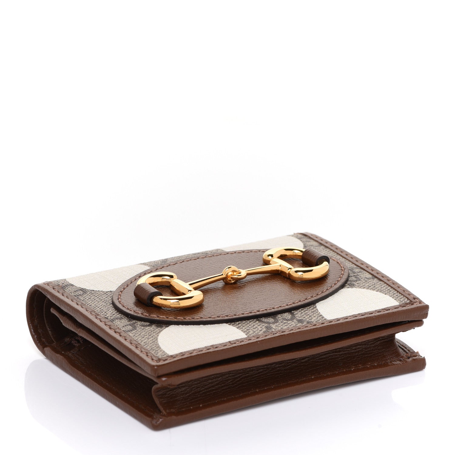 Gucci GG Supreme Monogram Geometric Horsebit 1955 Card Case Wallet Beige Brown Sugar Multicolor 4 of 8