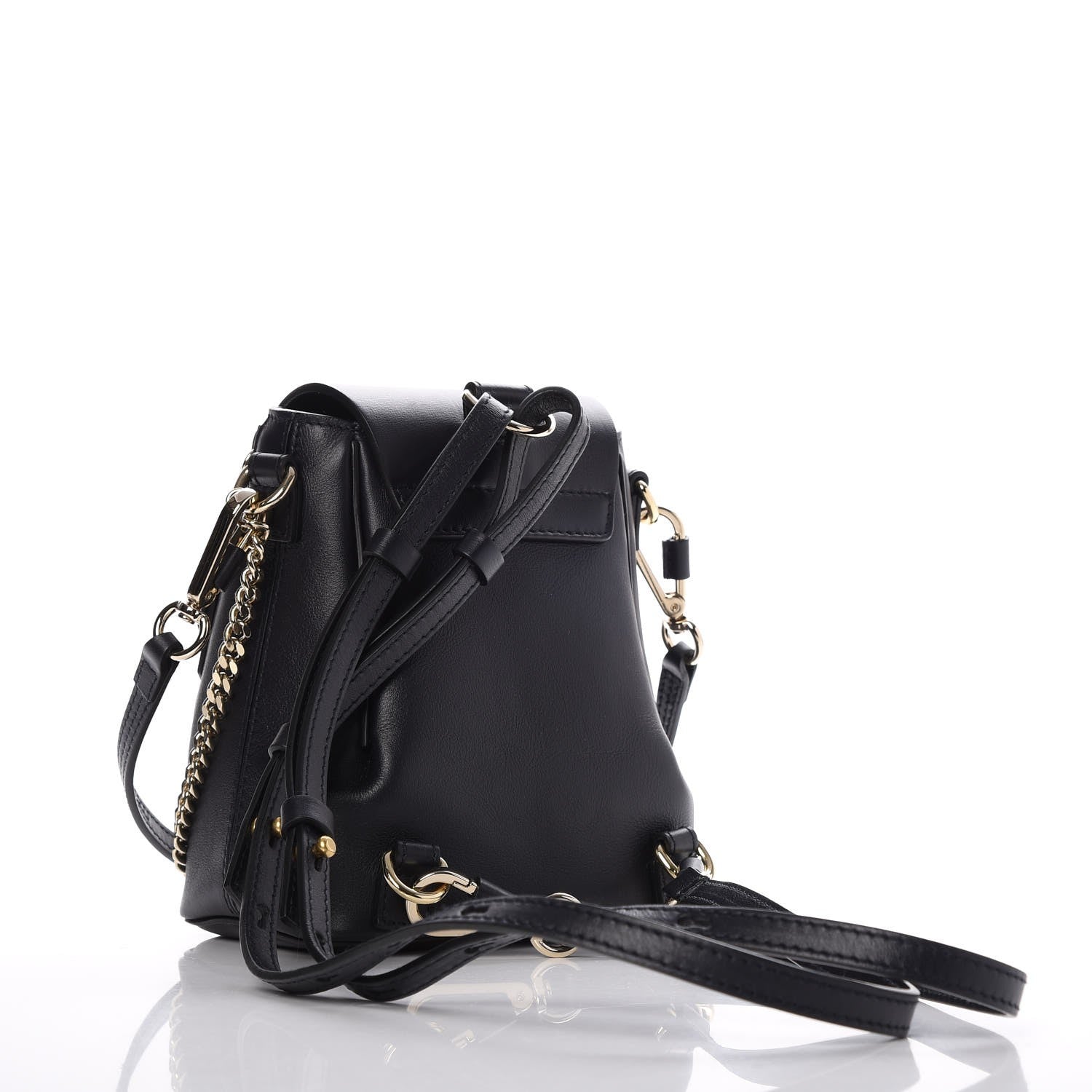 Chloe Calfskin Quilted Mini Faye Backpack Full Blue 3 of 7