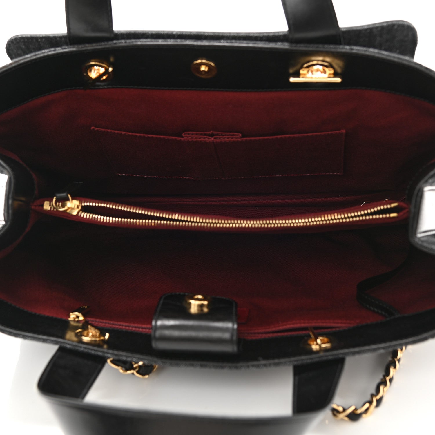 Chanel Denim Calfskin Quilted Tote Black 5 of 10