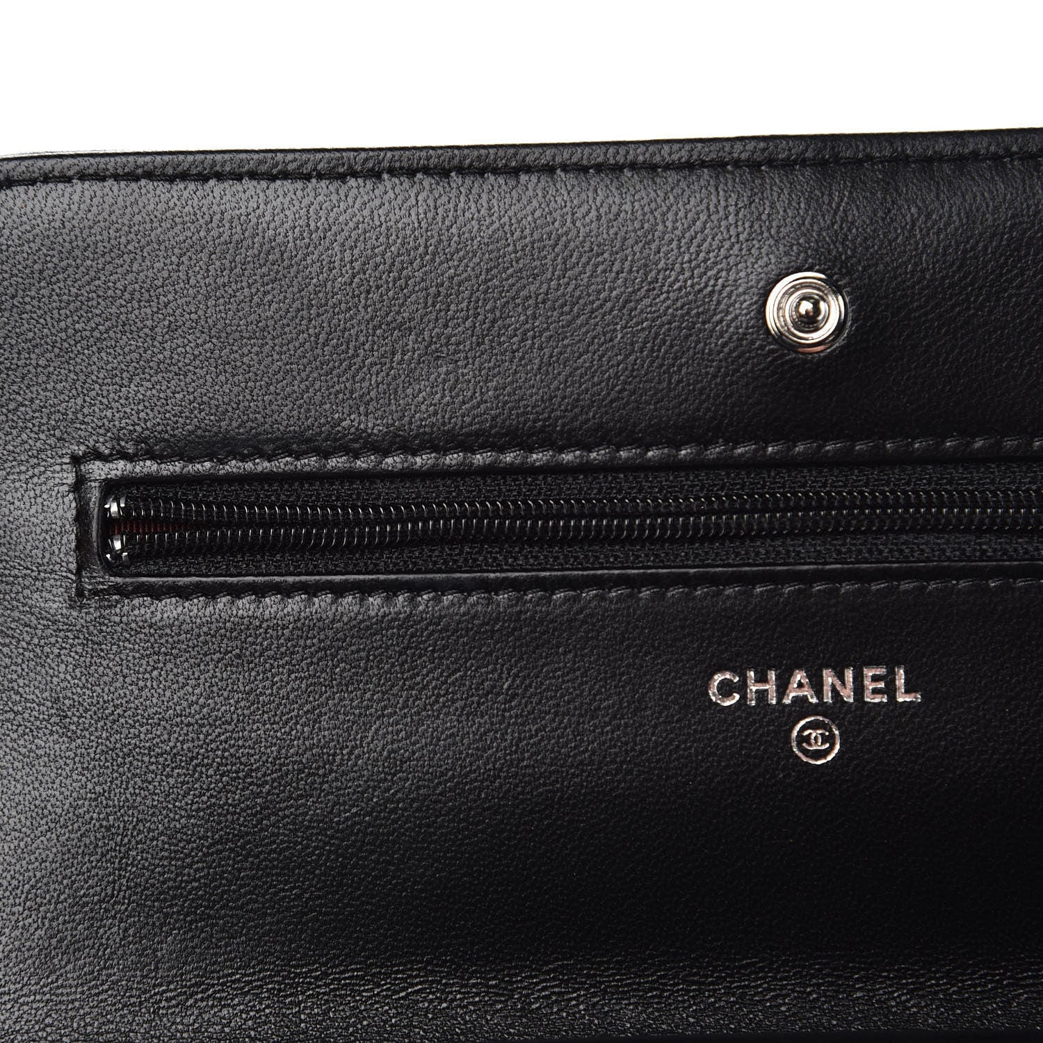 Chanel Lambskin Quilted Wallet On Chain WOC Black 13 of 14