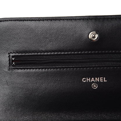 Chanel Lambskin Quilted Wallet On Chain WOC Black 13 of 14