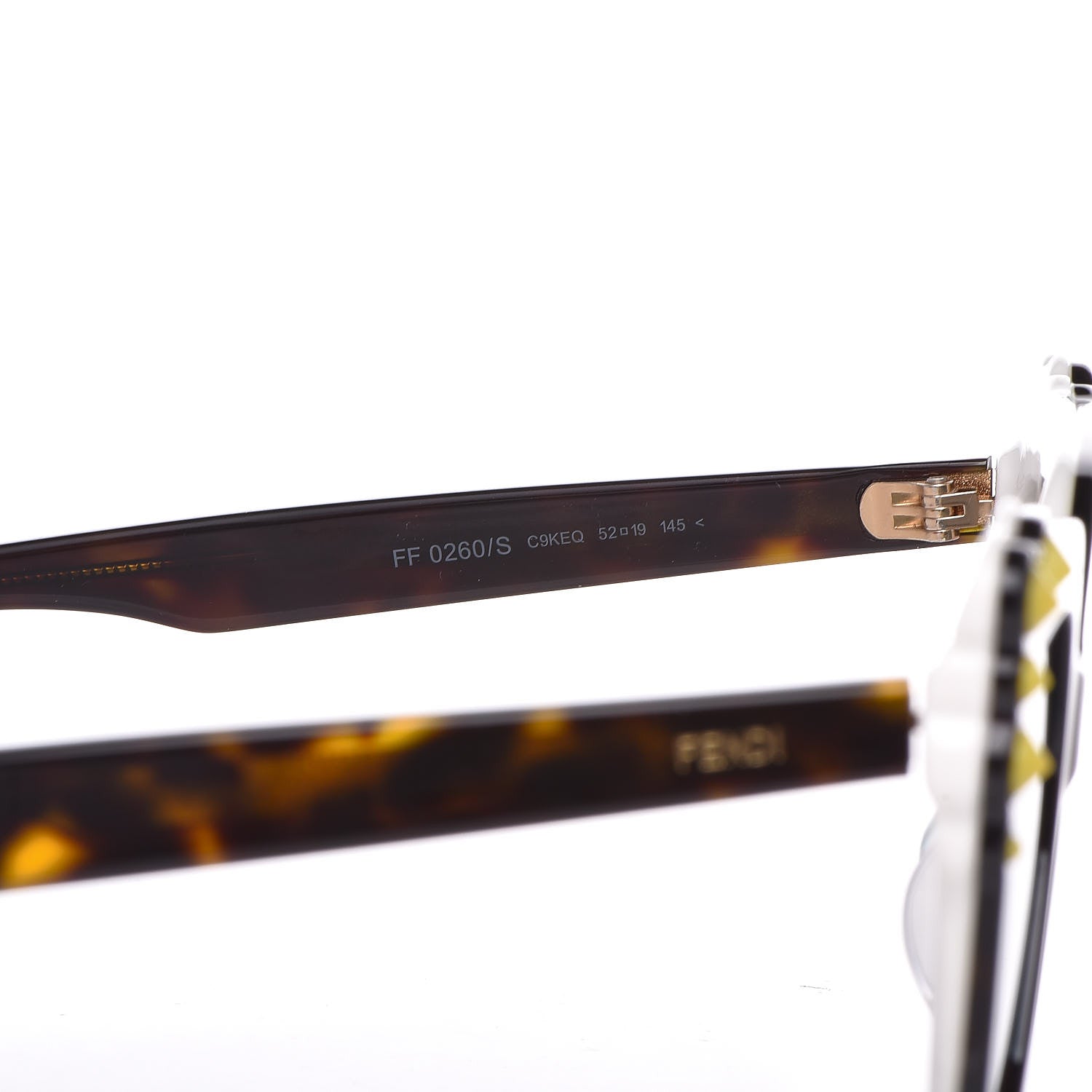 Fendi Studded Can Eye Sunglasses FF 0260/S Havana White 6 of 7