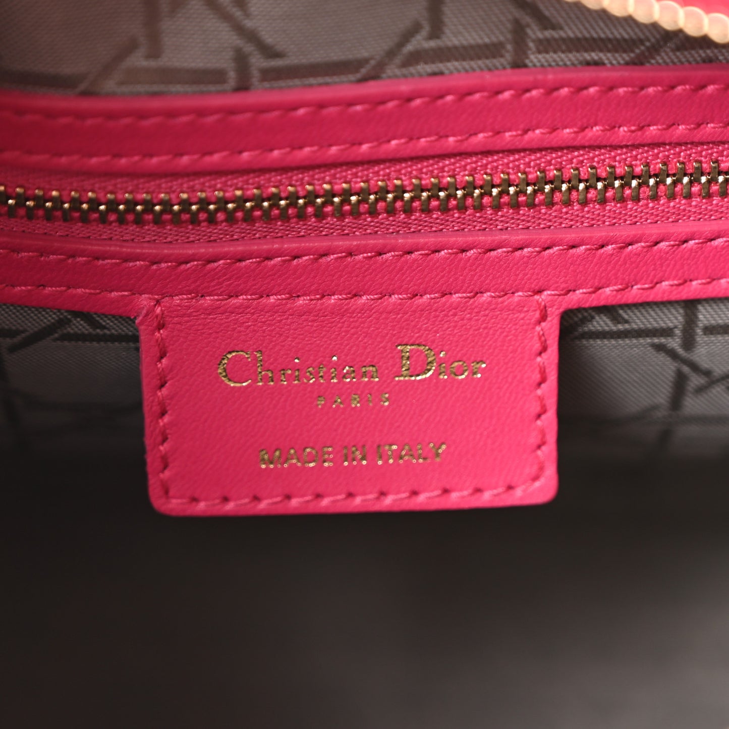 Lambskin Cannage Large Lady Dior Fuchsia