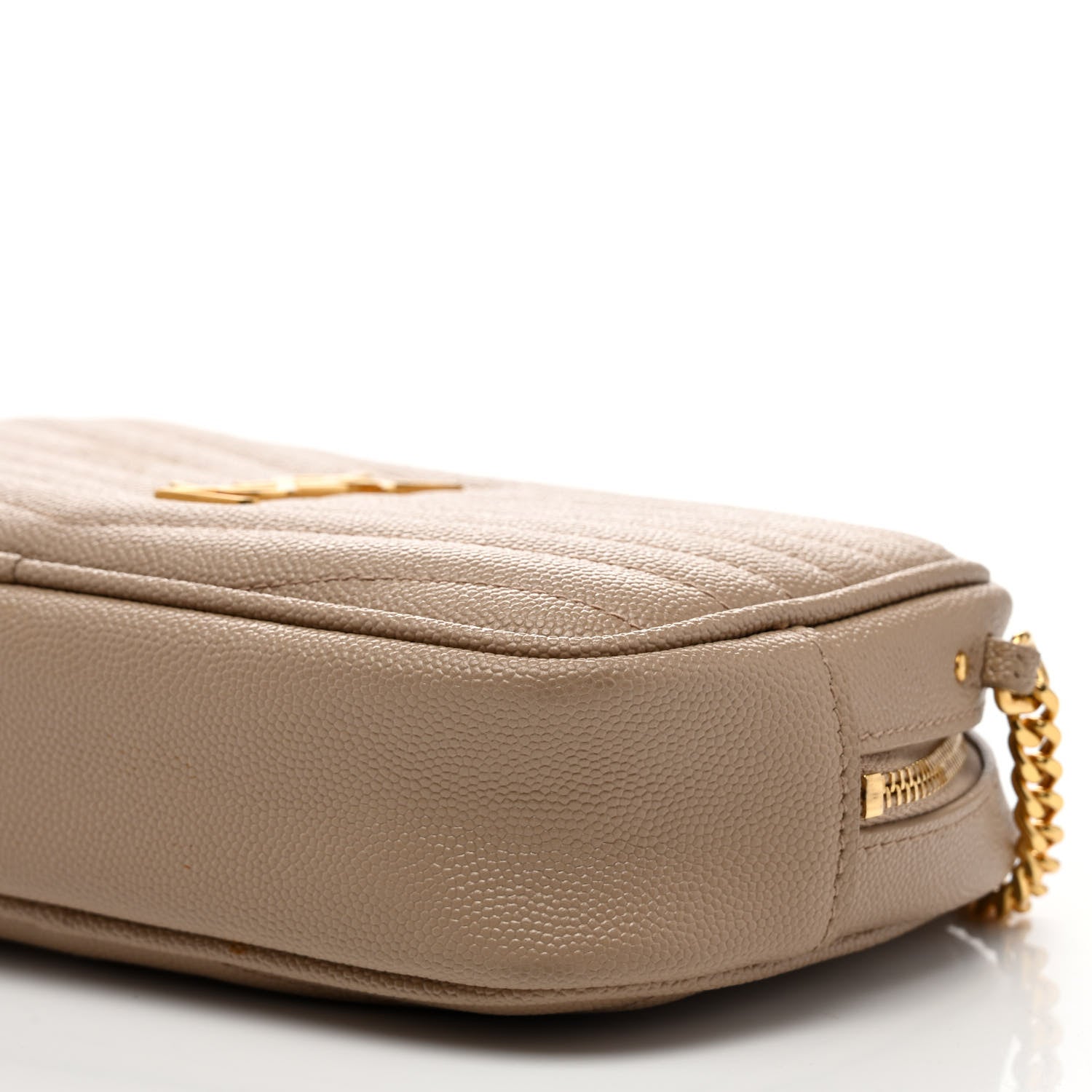 Saint Laurent Grain De Poudre Matelasse Monogram Mini Lou Camera Bag Dark Latte 10 of 11