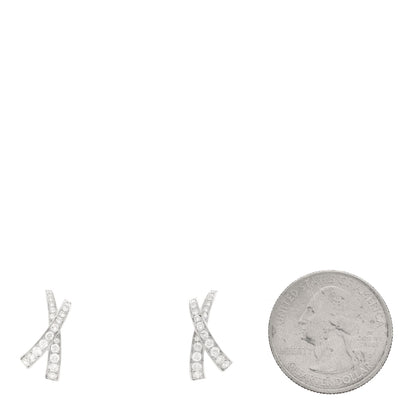 Graff 18K White Gold Diamond Pave Kiss Stud Earrings 2 of 4