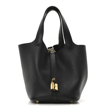 Hermes Taurillon Clemence Picotin Lock 18 PM Black 1 of 9