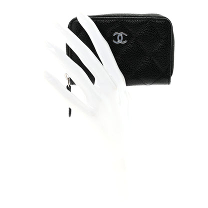 Chanel Caviar Quilted Zip Coin Purse Black 2 of 7