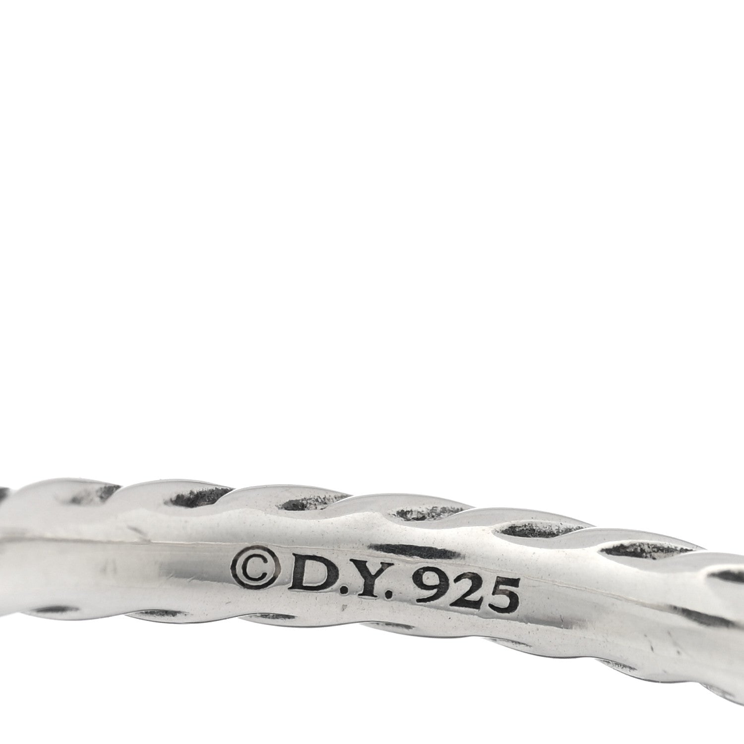 David Yurman Sterling Silver Diamond Cable Classics Heart Ring 52 6 4 of 4