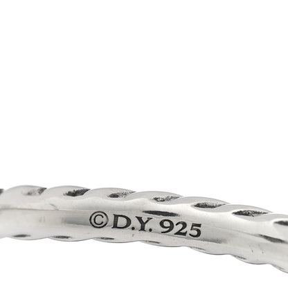 David Yurman Sterling Silver Diamond Cable Classics Heart Ring 52 6 4 of 4
