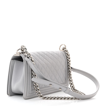 Chanel Lambskin Quilted Medium Boy Flap Grey 2 of 13