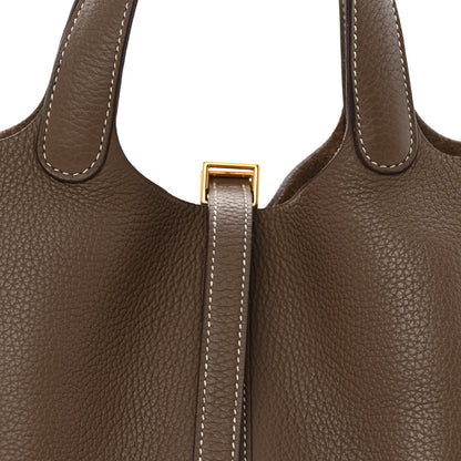 Hermes Taurillon Clemence Picotin Lock 18 PM Etoupe 8 of 13