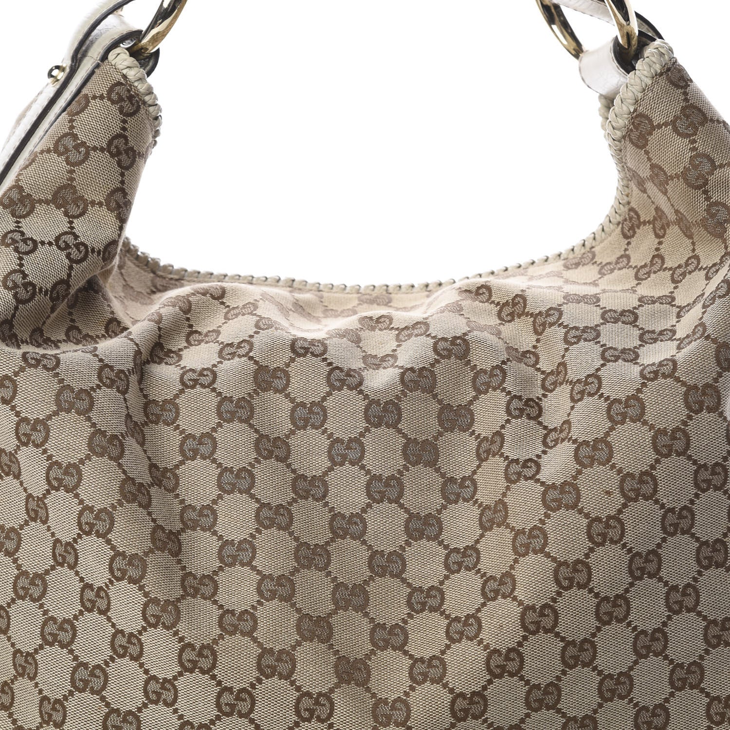Gucci Monogram Large Horsebit Chain Hobo Off White 8 of 8