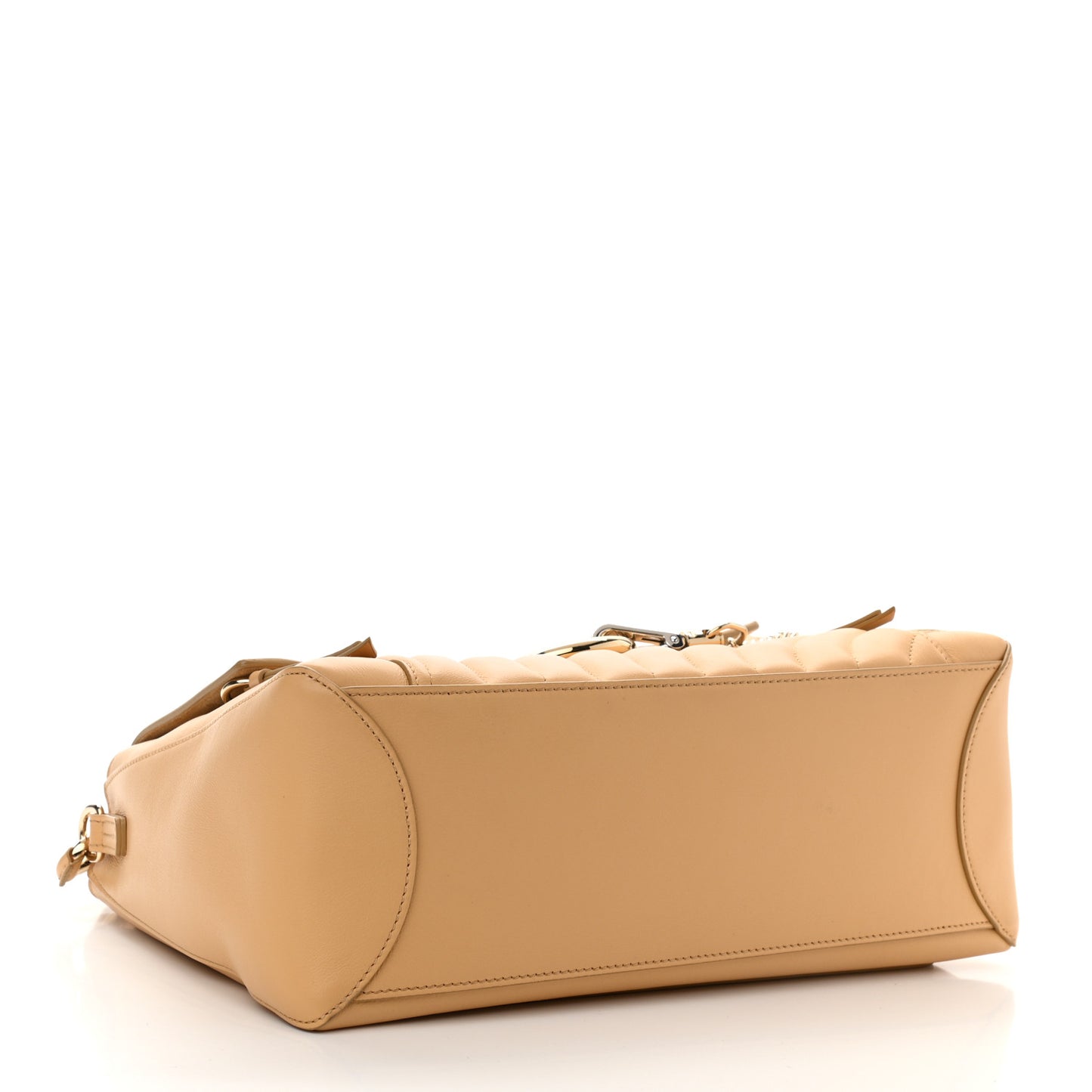 Smooth Calfskin Quilted Medium Faye Day Shoulder Bag Bleached Brown