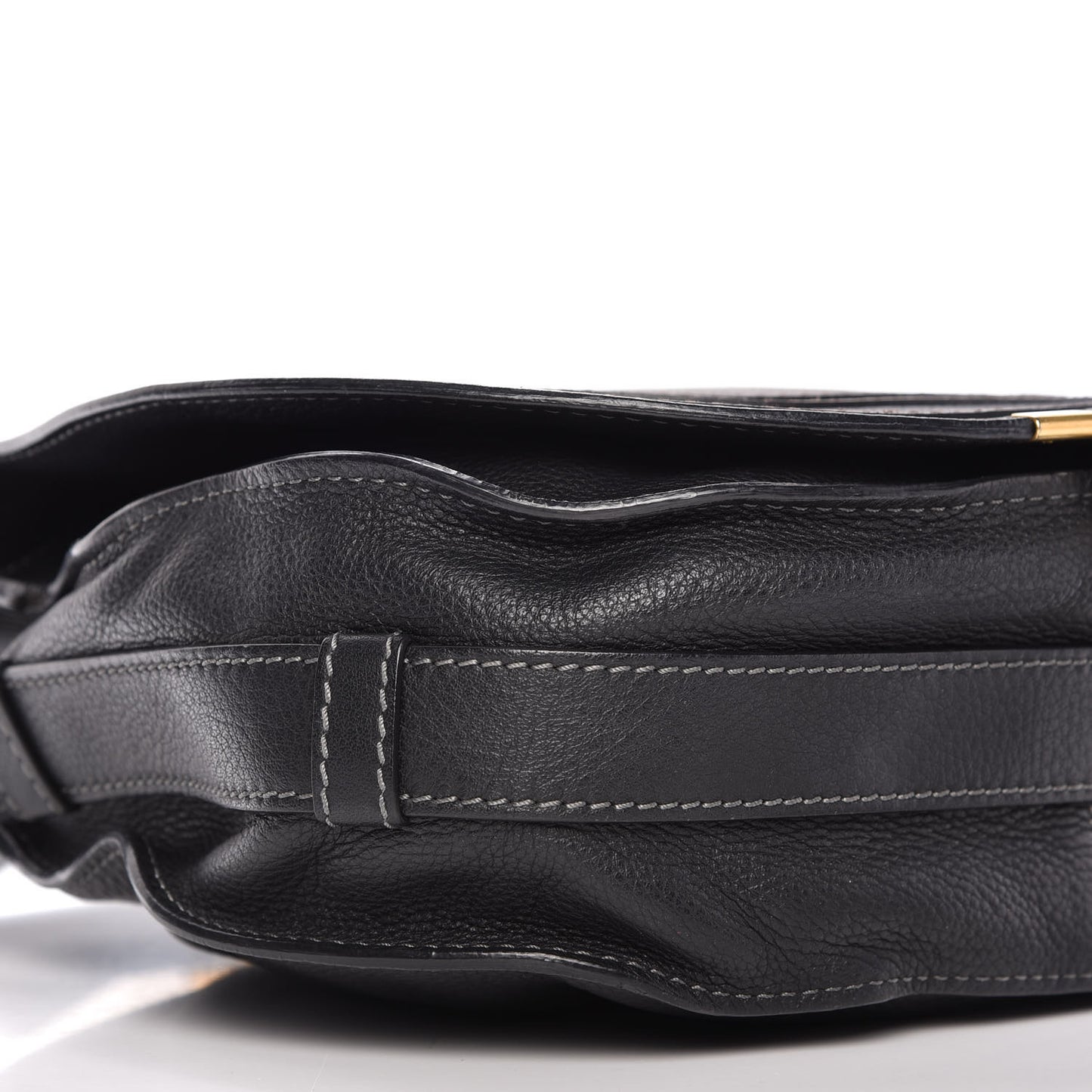 Calfskin Medium Marcie Round Crossbody Bag Black