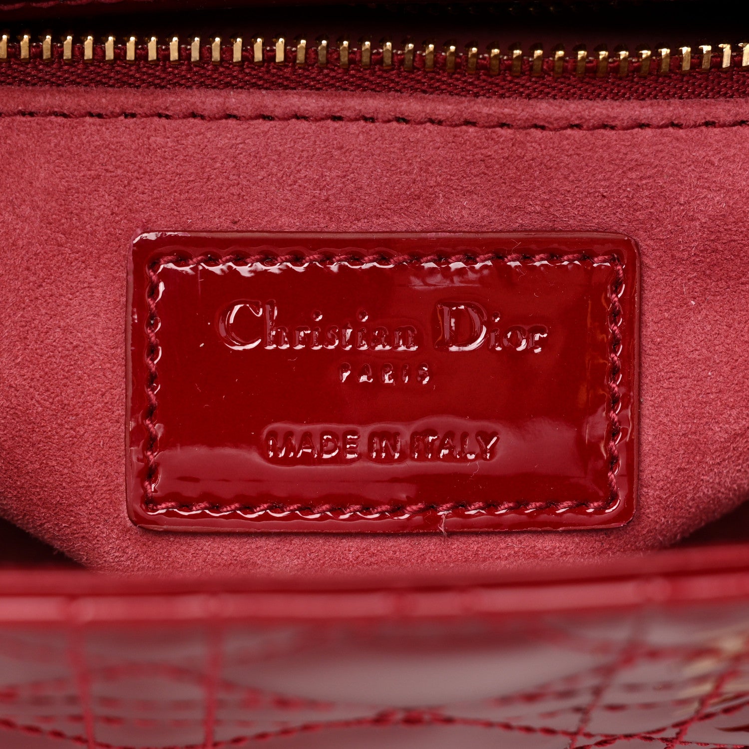 Christian Dior Patent Cannage Small Lady Dior Cherry Red 5 of 6