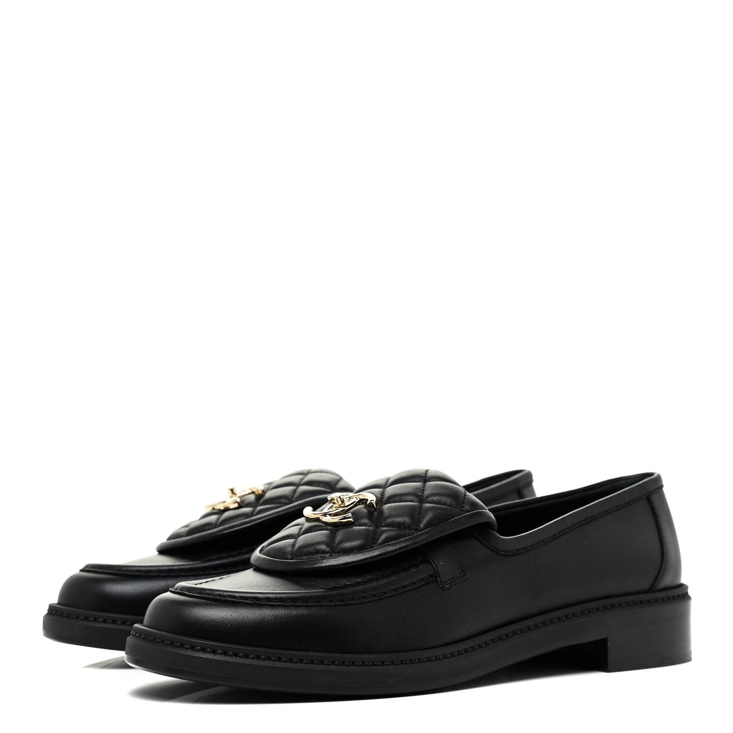 Chanel Lambskin Quilted CC Turnlock Loafers 41 Black 3 of 11