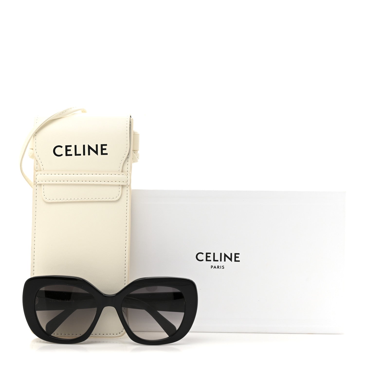 Celine Acetate Triomphe 01 Square Sunglasses CL 40226U Black 14 of 14