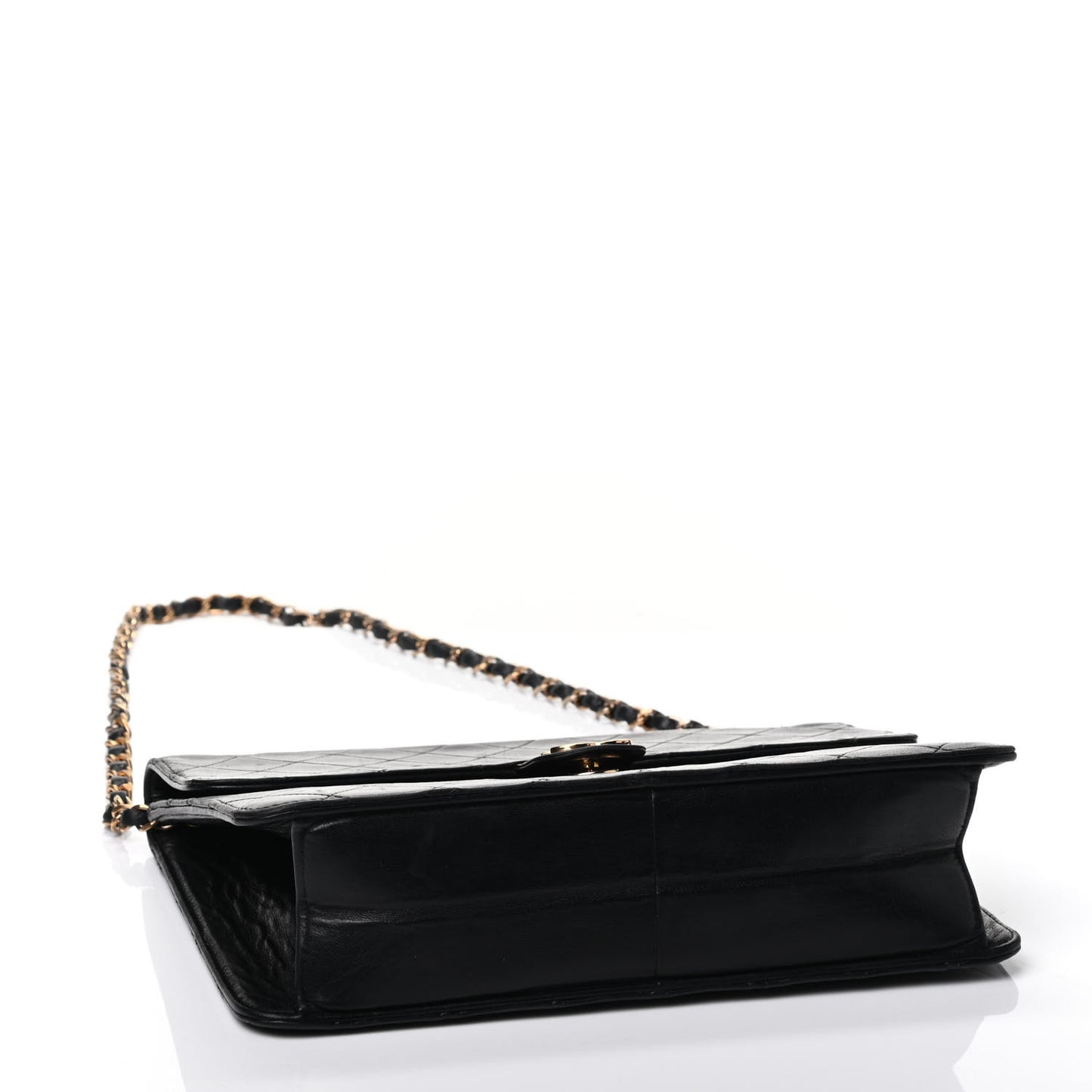 Lambskin Quilted Medium Single Flap Black
