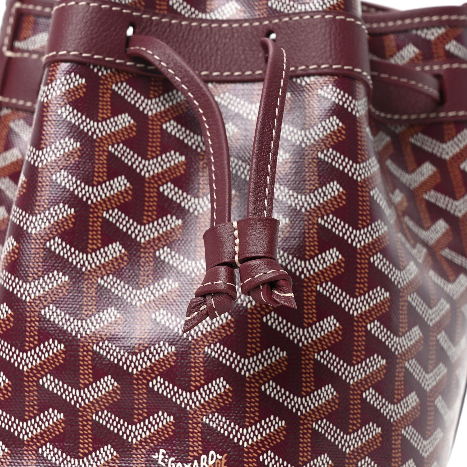 Goyard Goyardine Petit Flot Bucket Bag PM Burgundy 7 of 9