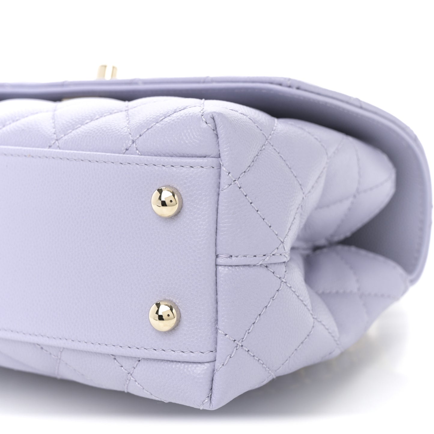 Caviar Quilted Mini Coco Handle Flap Light Purple