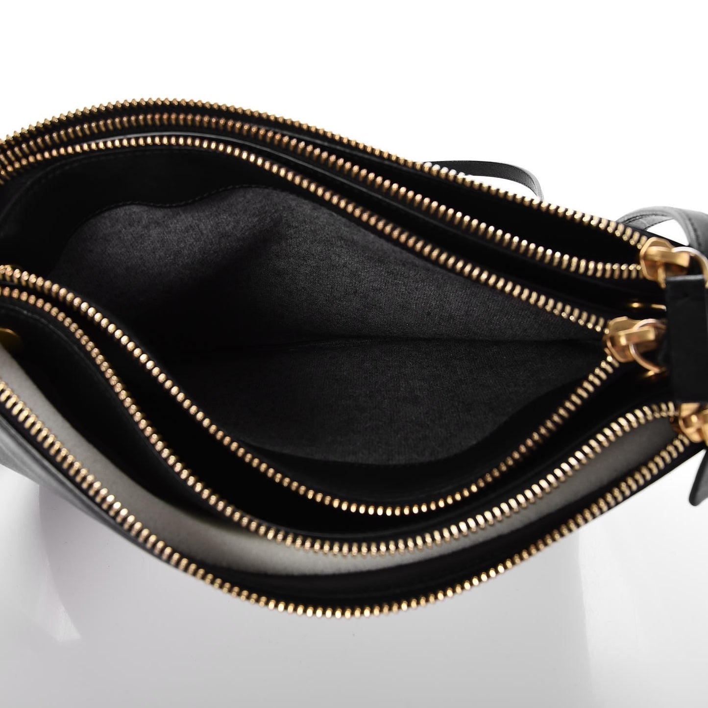 Lambskin Large Trio Crossbody Bag Black