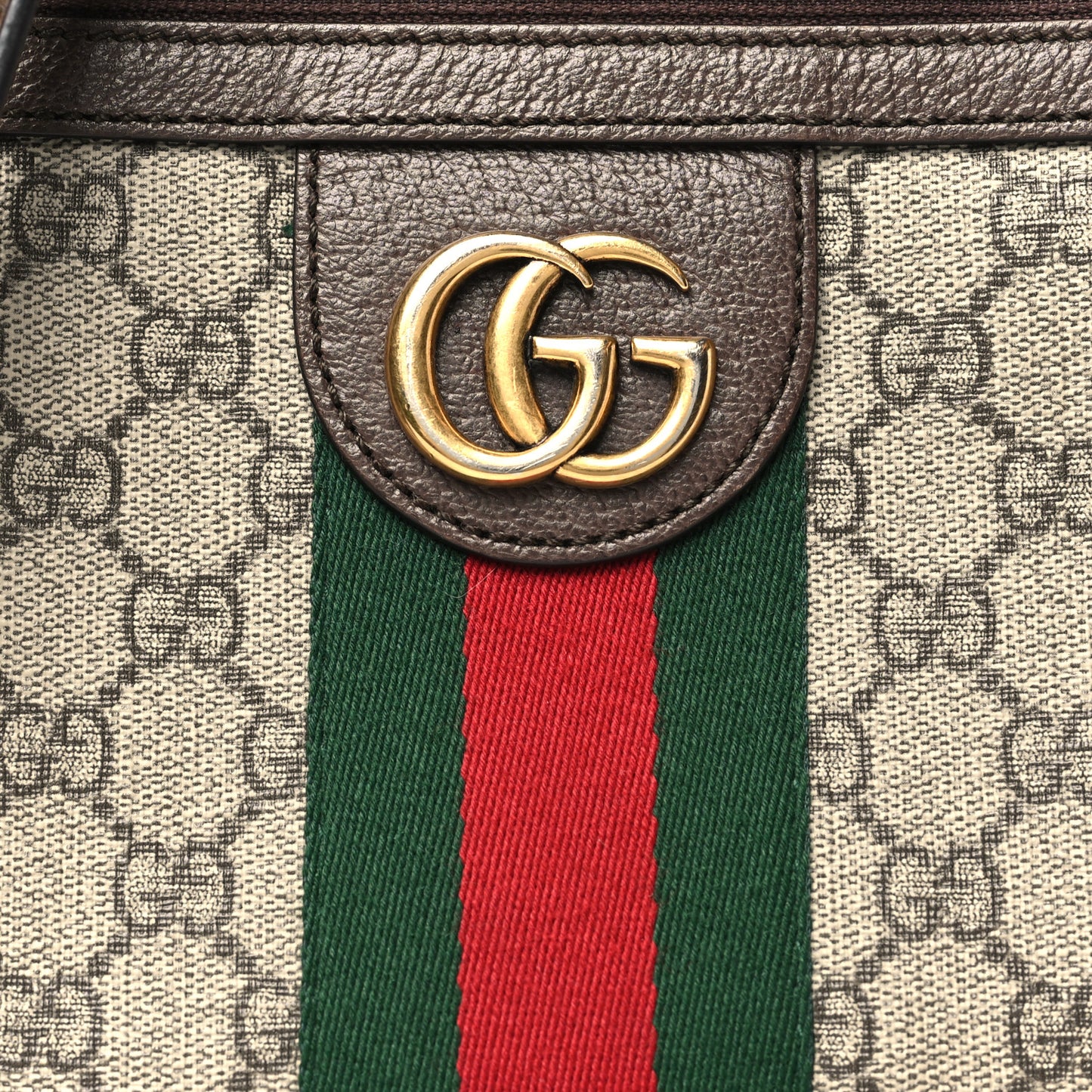 GG Supreme Monogram Web Small Ophidia Messenger Bag Brown
