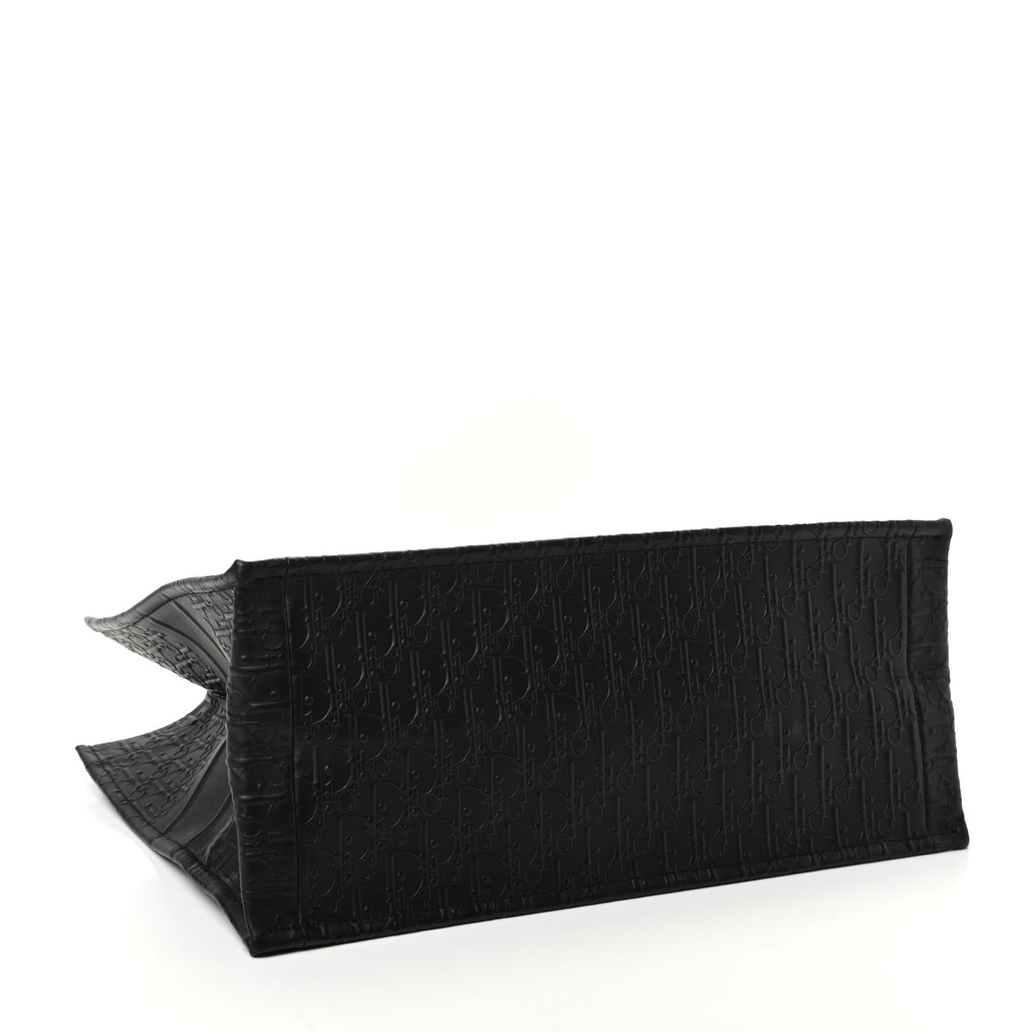 Oblique Calfskin Embossed Book Tote Black