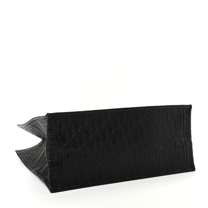 Christian Dior Oblique Calfskin Embossed Book Tote Black 4 of 9