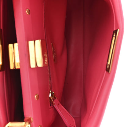 Fendi Nappa Stacked Bar Mini Peekaboo Iconic Satchel Lampone 5 of 15