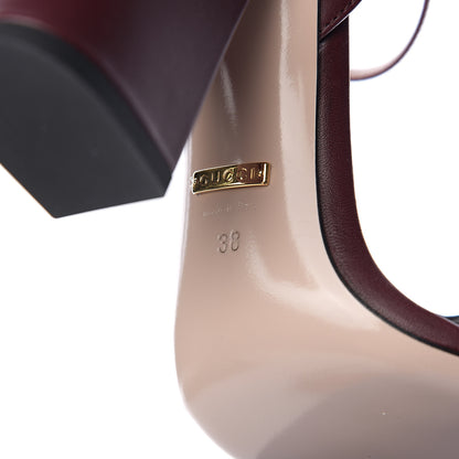 Gucci Lifford Calfskin GG Marmont Ankle Wrap 105mm Sandals 38 Vintage Bordeaux 7 of 8