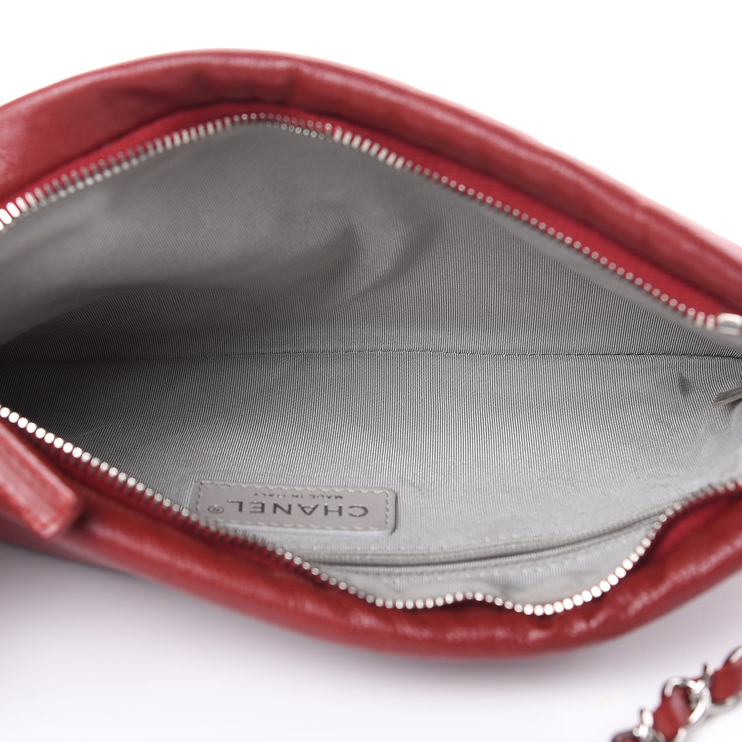 Chanel Calfskin On The Bund Pochette Dark Red 5 of 12