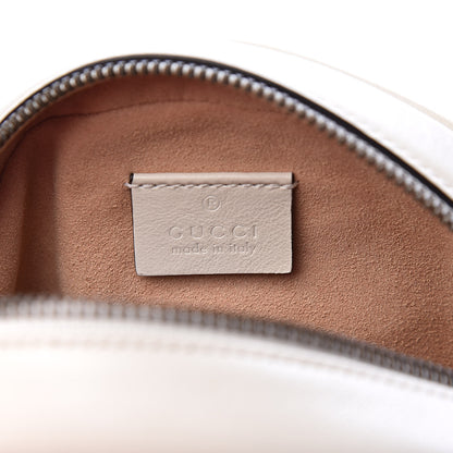 Gucci Calfskin Matelasse Mini GG Marmont Round Shoulder Bag White 6 of 10