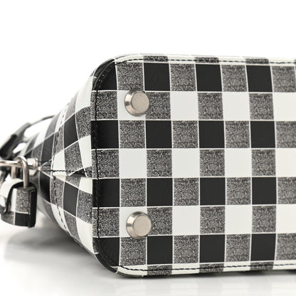 Balenciaga Calfskin Checked S Ville Top Handle Bag Black 7 of 8