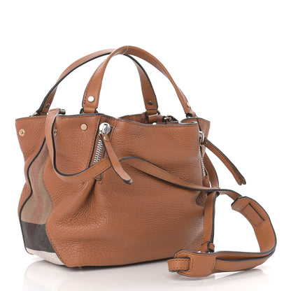 Burberry Brit Calfskin House Check Small Maidstone Saddle Brown 3 of 10