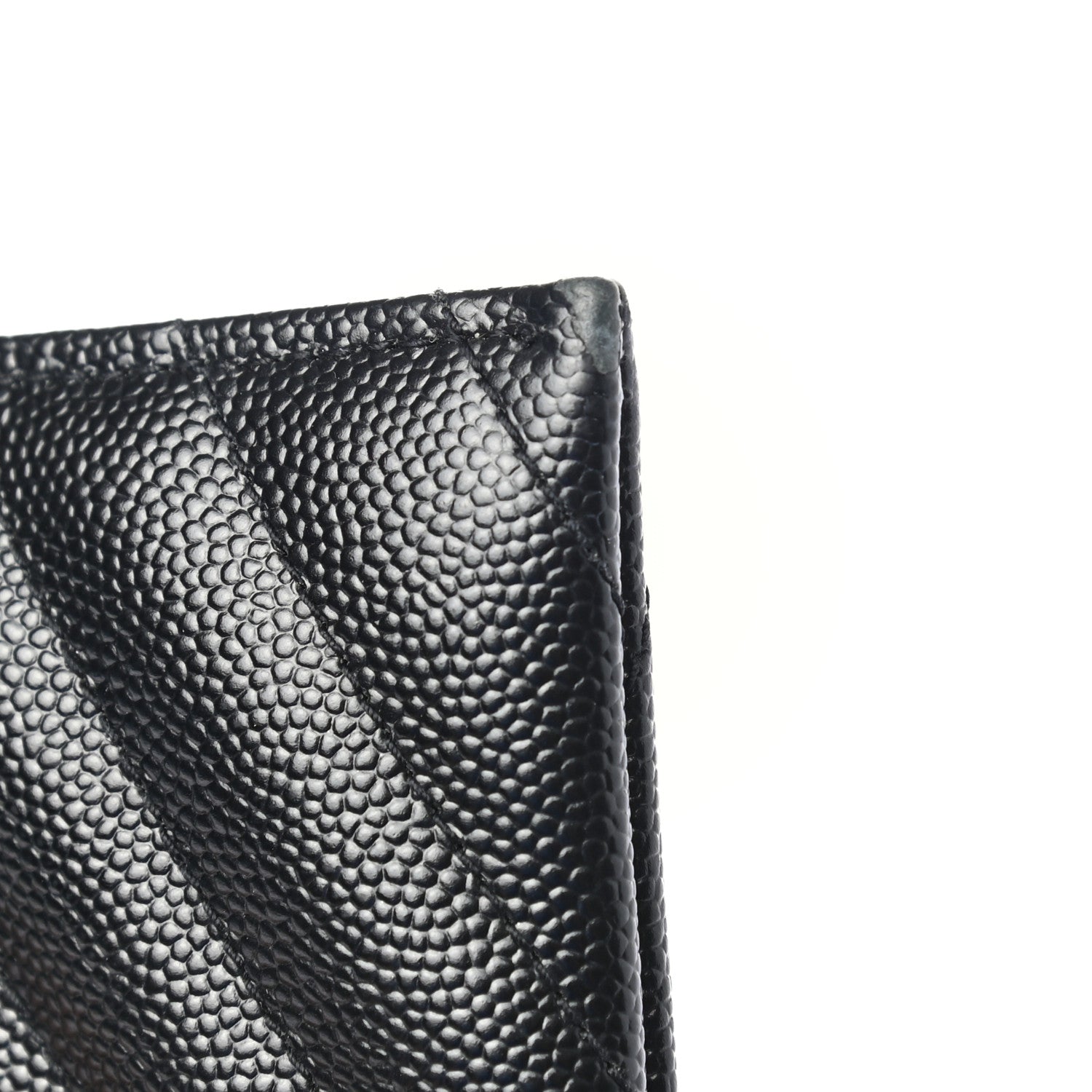 Saint Laurent Grain De Poudre Chevron Monogram Bill Pouch Black 10 of 10
