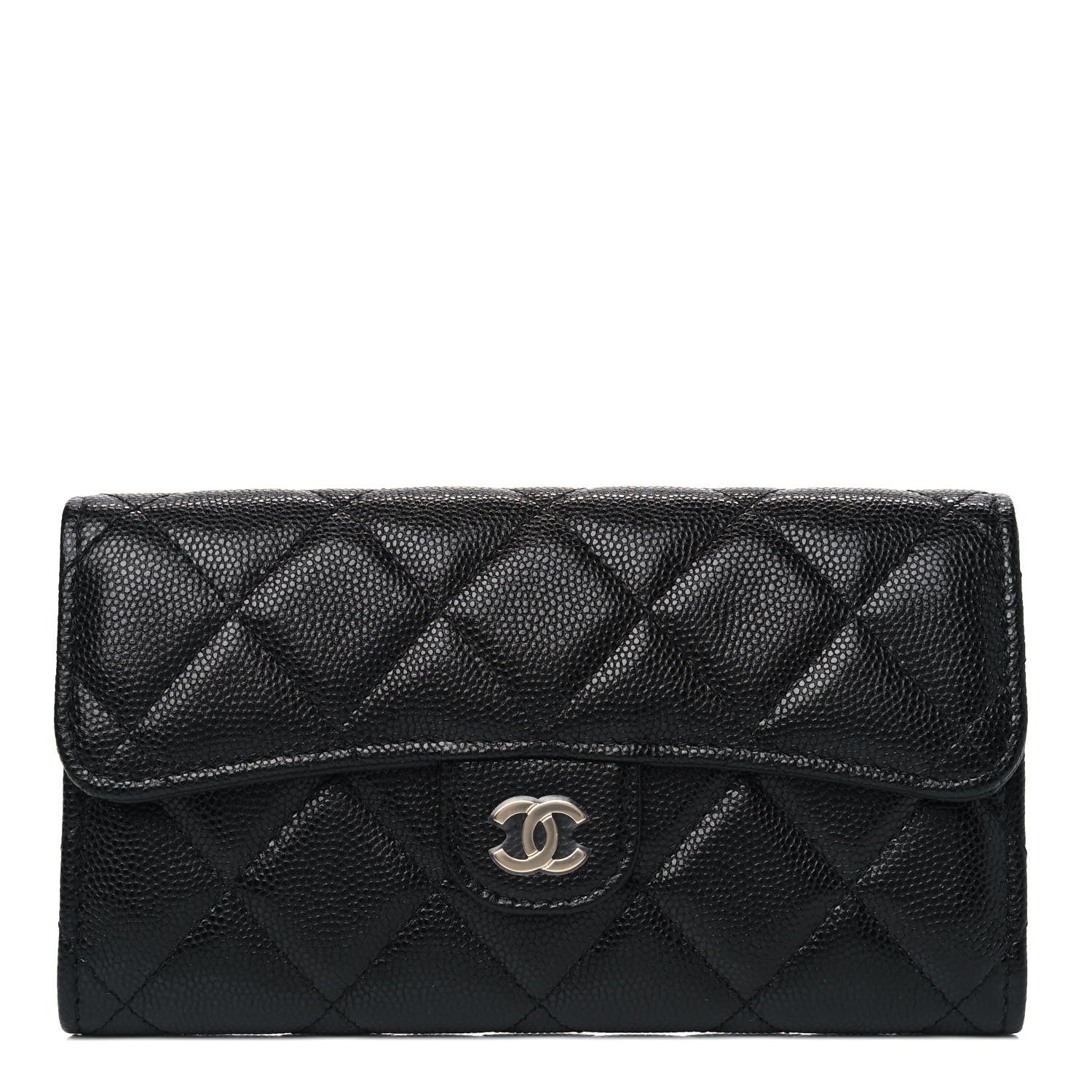 Chanel Caviar Quilted Medium Gusset Flap Wallet Black 1 of 4
