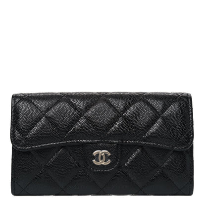 Chanel Caviar Quilted Medium Gusset Flap Wallet Black 1 of 4