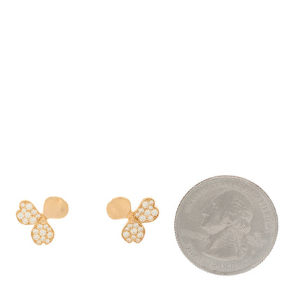 Tiffany 18K Rose Gold Diamond Paper Flowers Earrings 2 of 5