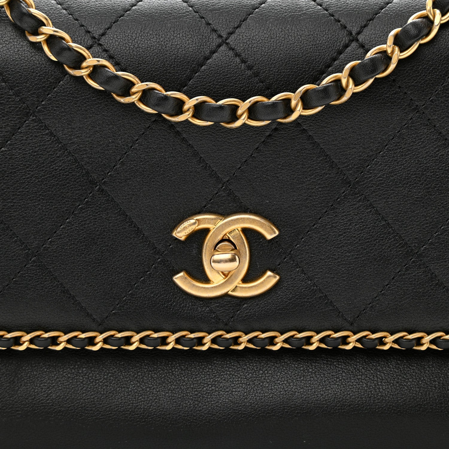 Chanel Calfskin Stitched Chain Flap Black 8 of 11