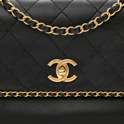 Chanel Calfskin Stitched Chain Flap Black 8 of 11