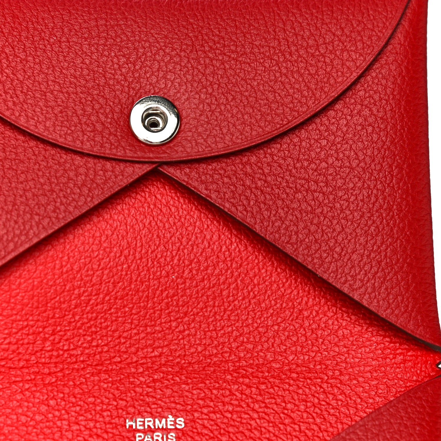Hermes Evercolor Verso Calvi Card Case Rouge Piment Rouge Coeur 9 of 10