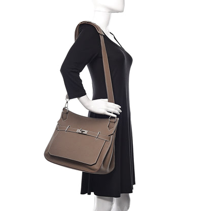 Hermes Taurillon Clemence Jypsiere 34 Etoupe 2 of 14